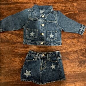 Old Navy Denim Star Kids Jacket & Skirt Set